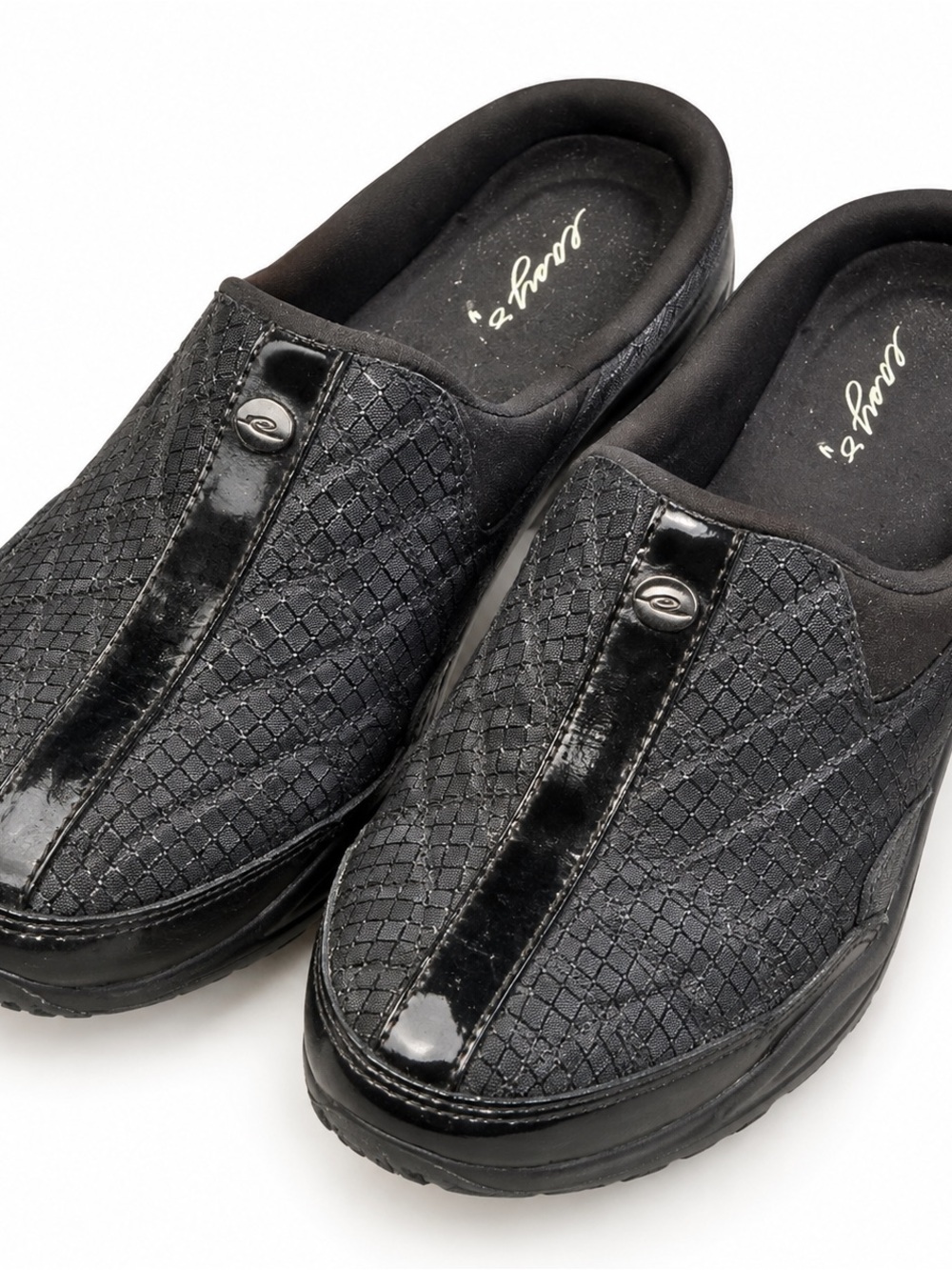 Easy Spirit Traveltime 12 Black Slip On Clogs 7.5M